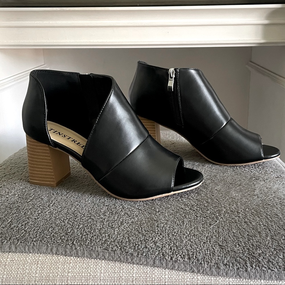 Brand new black peep toe heels, size 6